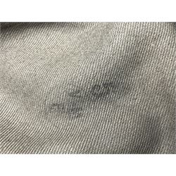 WW2 German Army M43 field cap with triangular cloth eagle and roundel badge and metal edelweiss badge for mountain troops; faintly stamped '5 VMF(?)'