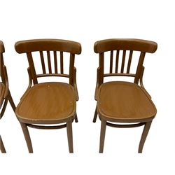 Set four early 20th century bentwood chairs