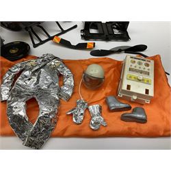 Action Man - one figure, boxed Assault Craft, dismantelled  Capture Copter, two bags of equipment and accessories etc