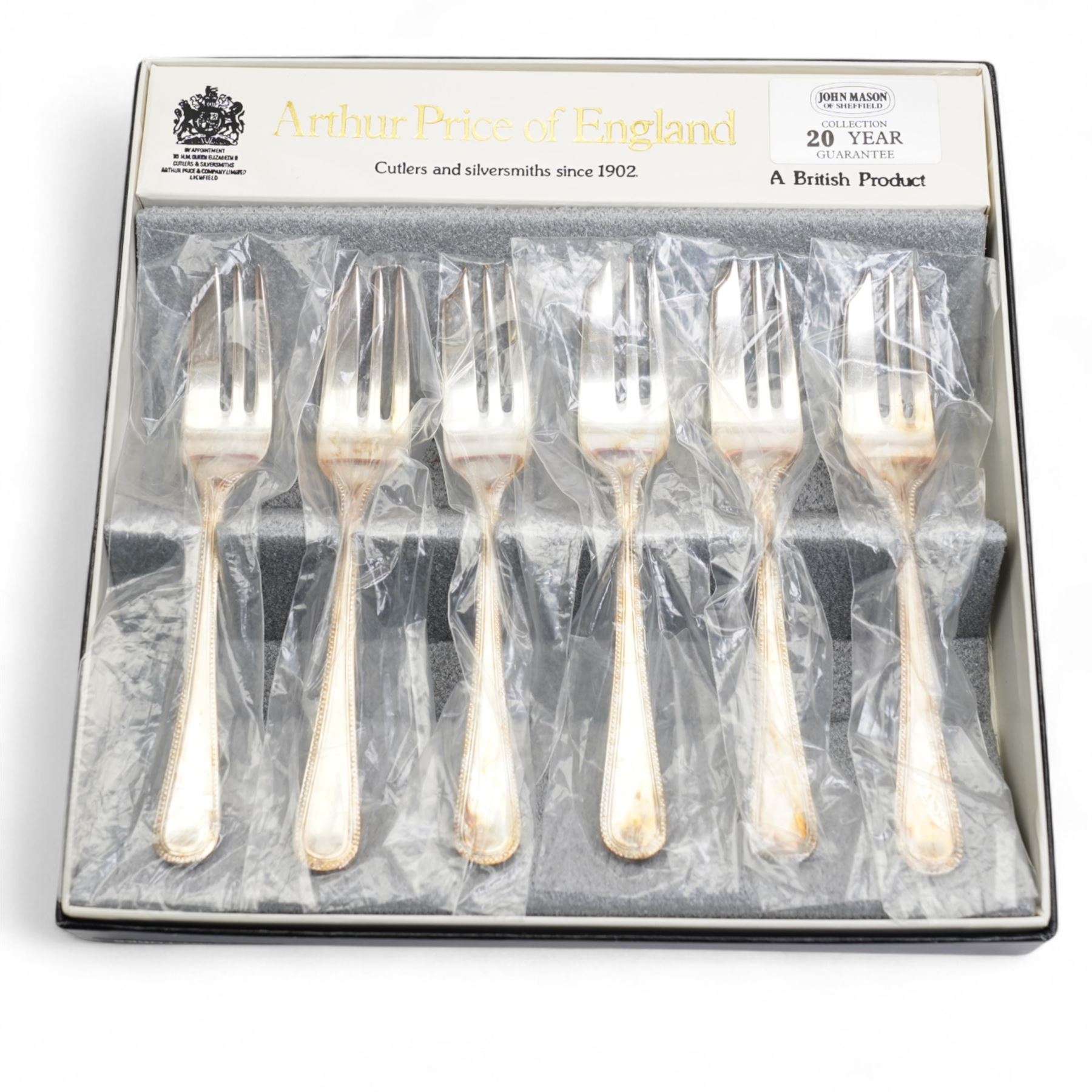 Canteen of Regalia Plate bead edge plated cutlery for six covers, another matching set, each containing forty four pieces, two boxes of Arthur Price matching bead edge pastry forks, cheese knife, butter knife and preserve spoon