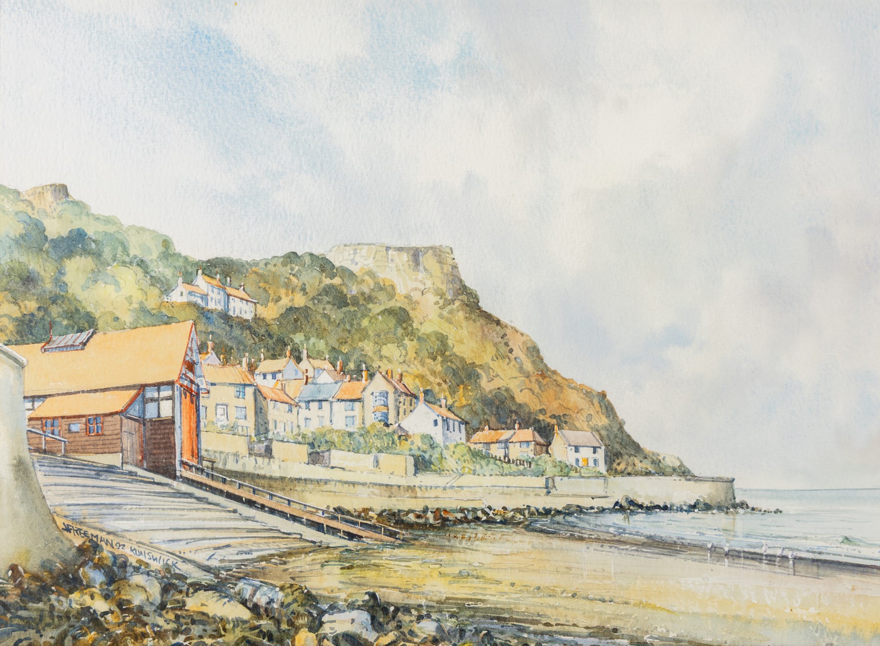John Freeman (British 1942-): 'Runswick' and 'Moortops', two watercolours signed titled and dated '92 and '91, max 23.5cm x 32.5cm (2)
