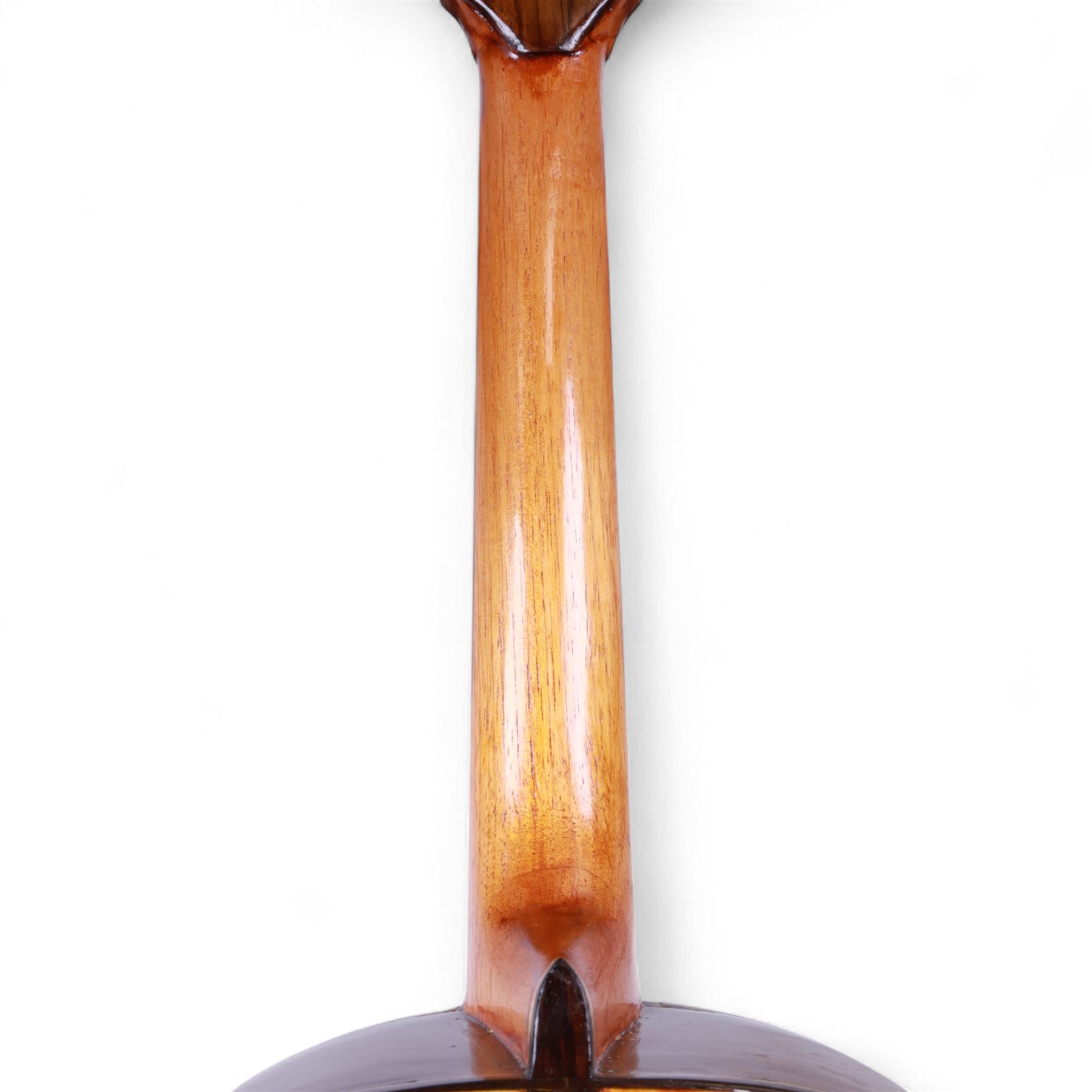 'The Moor Relic' classical guitar, with aged finish and abalone inlay, made by Geoff Hall, stringed instrument maker