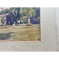 Frederick (Fred) Lawson (British 1888-1968): St Oswald's Priory - Castle Bolton, watercolour signed 18cm x 27cm
