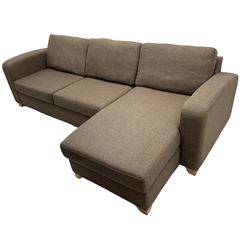 Lydia Deluxe - right-hand corner sofa bed, upholstered in mocha fabric