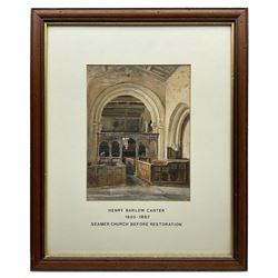 Henry Barlow Carter (British 1804-1868): 'Seamer Church Before Restoration', watercolour unsigned, attributed and titled on mount 25cm x 19cm