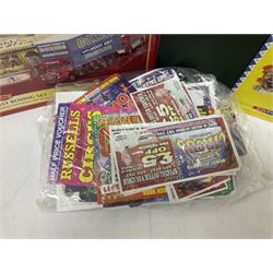 Corgi - Showman's Range 31012 Mickey Kiely Boxing Set; Premium Limited Edition The Greatest Show on Earth CC12606 Scammell Crusader Box Trailer Robert Bros.; limited edition 97893 A.E.C. Mercury Truck and Trailer J. Ayers; all boxed; together with large quantity of circus tickets, hand bills. flyers etc