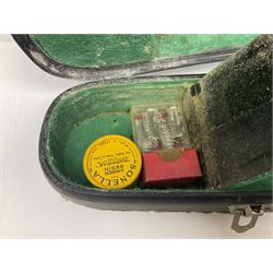 Chinese Parrot violin with 35.5cm two-piece back; L59.5cm in carrying case; and early 20th century German violin for restoration; bears label 'Antonius Stradivarius Faciebat Anno 1730'; cased with bow (2)