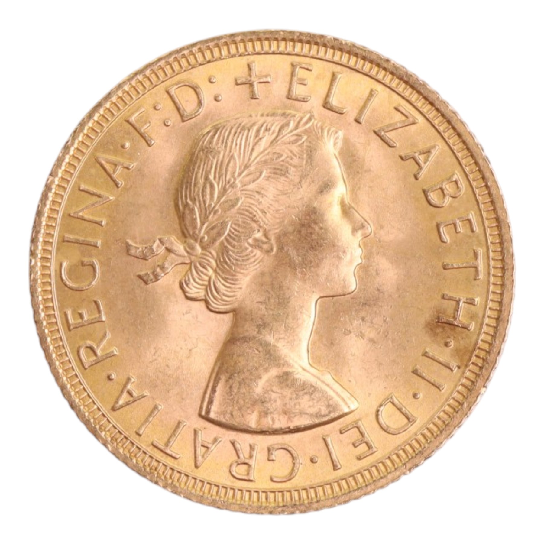 Queen Elizabeth II 1958 gold full sovereign coin