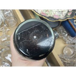 Caithness glass paperweight, together with other glassware, Zampiva figures and other collectables, in three boxes 