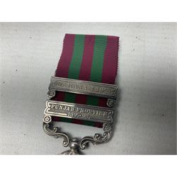 Victoria India General Service Medal with two clasps for Samana 1897 and Punjab Frontier 1897-98 awarded to 4779 Pte. A. Raeburne 2d. Bn. Ryl. Inf. Regt.; with ribbon