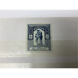 Mostly Great British Queen Victoria stamps, including penny black with black MX cancel, 1840 two pence blue with black cancel, imperf penny reds singles and pairs, perf penny reds stars and plates, various postmarks or cancels, penny reds on pieces or covers, halfpenny 'bantams', other QV issues with some higher values etc, housed in a blue stockbook