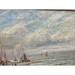 Cyril Tempest (Yorkshire late 19th century): Mast from Shipwreck and Beached Sailing Vessels, pair oils on canvas signed 40cm x 60cm (2)
