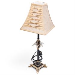 Two table lamps, with black and gilt decoration, including shades H69cm and H65cm 
