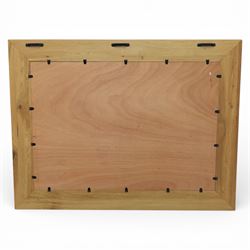 Modern oak framed wall mirror, moulded frame