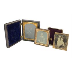 A Victorian ambrotype photograph in gilt