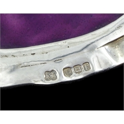 Scottish silver and enamel stylized tree formed from three graduated asymmetrical pendants, makers mark R T,  Edinburgh 1970, approx 3.5oz