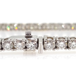  18ct white gold diamond line bracelet, hallmarked, diamond total weight 4.31  