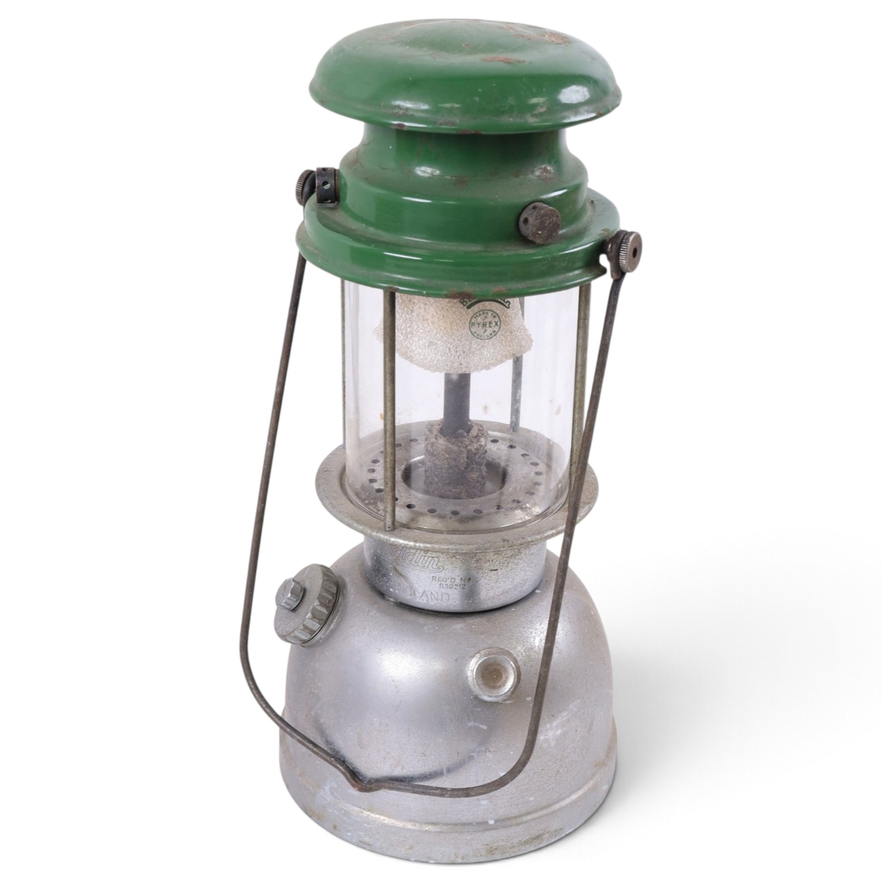 Clarington Highways lamp, together with a bialaddin lamp and three oil jugs