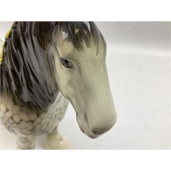 Beswick Shire horse in rocking horse grey no. 818, with printed mark beneath, H21cm