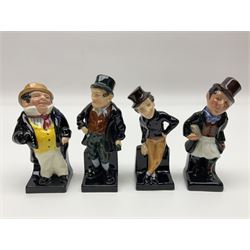 Twenty four Royal Doulton figures of characters from the works of Charles Dickens, to include Sam Weller, Pecksniff, Oliver Twist, Sairey Gamp, Artful dodger etc