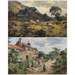 William Greaves (British 1852-1938): English Homestead and Countryside Scenes, two oils on...