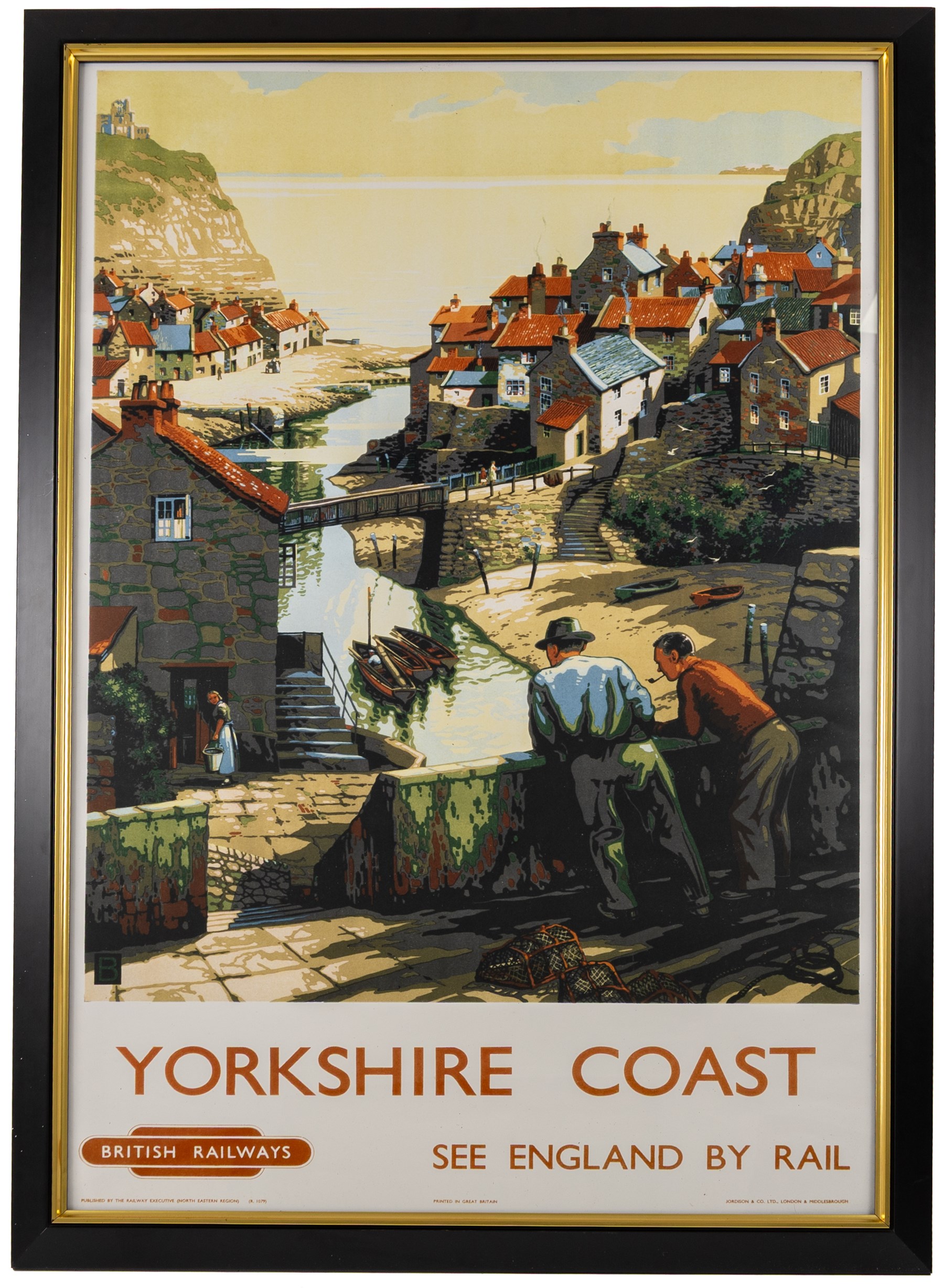 Two reproduction British Railway posters, comprising Yorkshire Coast and Scarborough examples, both framed, H100cm