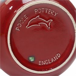 Poole pottery purse vase decorated in the Odyssey pattern, Odyssey pattern fern pot D17cm and a Poole Peacock pattern fern pot D19cm (3)