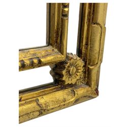 Belgian gilt framed wall mirror, bevelled plate set in mirrored border