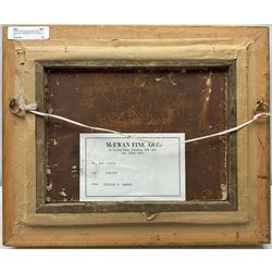 William Bradley Lamond (Scottish 1857-1924): Poultry, oil on board signed 16cm x 22cm
Provenance: with McEwan Fine Art, Aberdeen, label verso