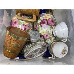 Large collection of ceramics, to include Regal ceramics eggs, Grafton tea trio, Lurpak toast rack, butter dish and egg cups, etc in three boxes 