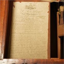 Early 19th century George IV Square Piano by William Rolfe & Co, 112 Cheapside, London, c1821. Mahogany veneered case with rosewood crossbanding and brass stringing, with sustain pedal and reeded legs on a tapered spiral with brass capitals, with three music draws beneath and a folding duet music stand, nameboard with makers name on a round gilt medallion and open silk backed fretwork to the ends, serial No 6699, double strung, English double action with 68 ivory and ebony keys, F1-C7. original strings, hammers and dampers, soundboard and bridge in good condition, with original makers written instructions on regulating the action and tuning the piano attached to the inside of the instrument. In good condition, however the action is in need of regulation and tuning.
William Rolfe is thought to have been in business between 1785 and 1828. 
Given the intricate nature of these historic instruments, specialist support will be available if required, to assist successful buyers with safe removal and onward handling. Price upon application.


This item has been registered for sale under section 10 of the APHA Ivory Act Reference PB6GL6SZ