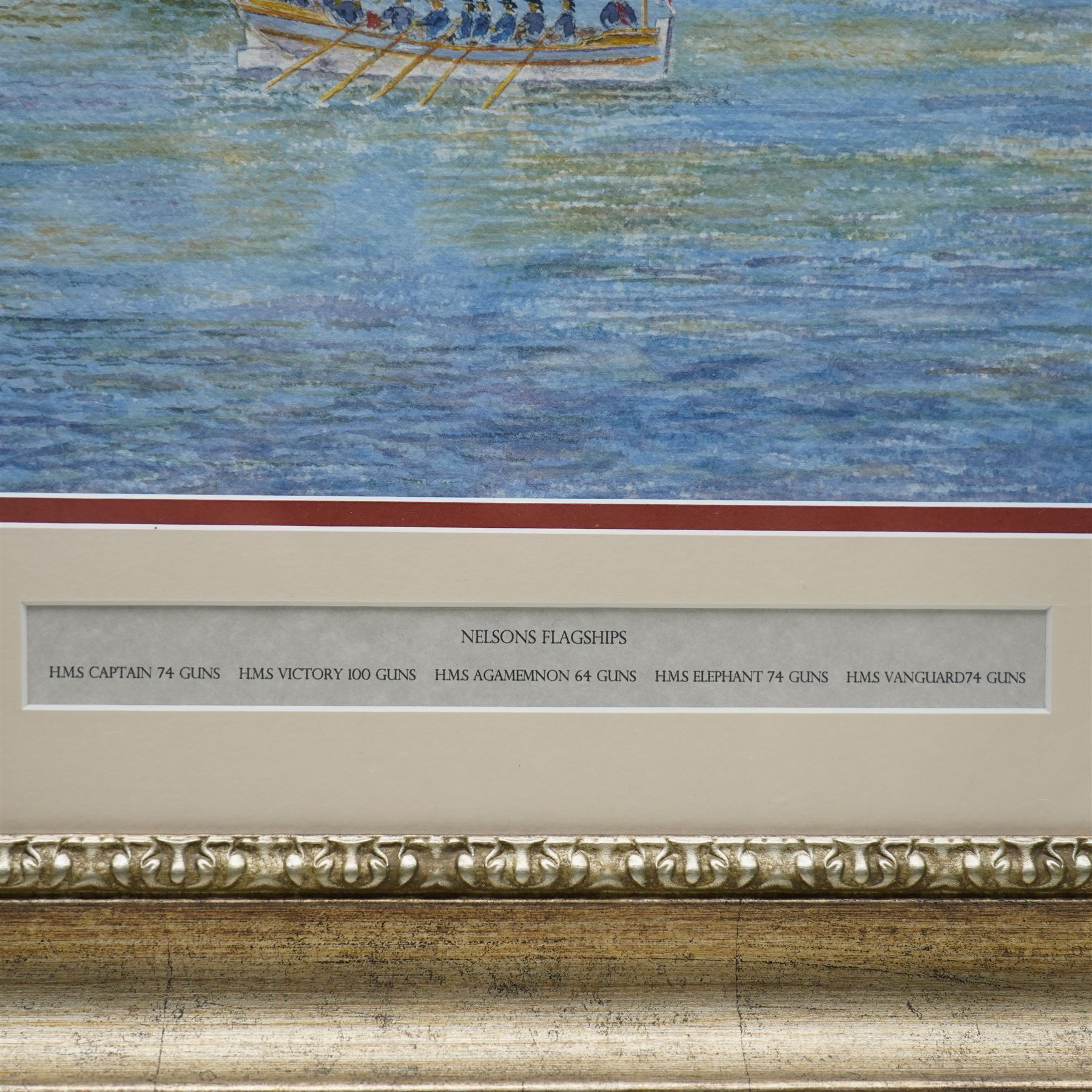 David Cadman (British Contemporary): 'Nelson's Flagships', watercolour signed and dated, titled on the mount 53cm x 73cm