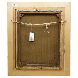 Ernest Alfred Sallis Benney (British 1894-1966): Interior of York Minster looking towards the Seven Sisters Window, oil on canvas signed and dated 1916, 49cm x 39cm 