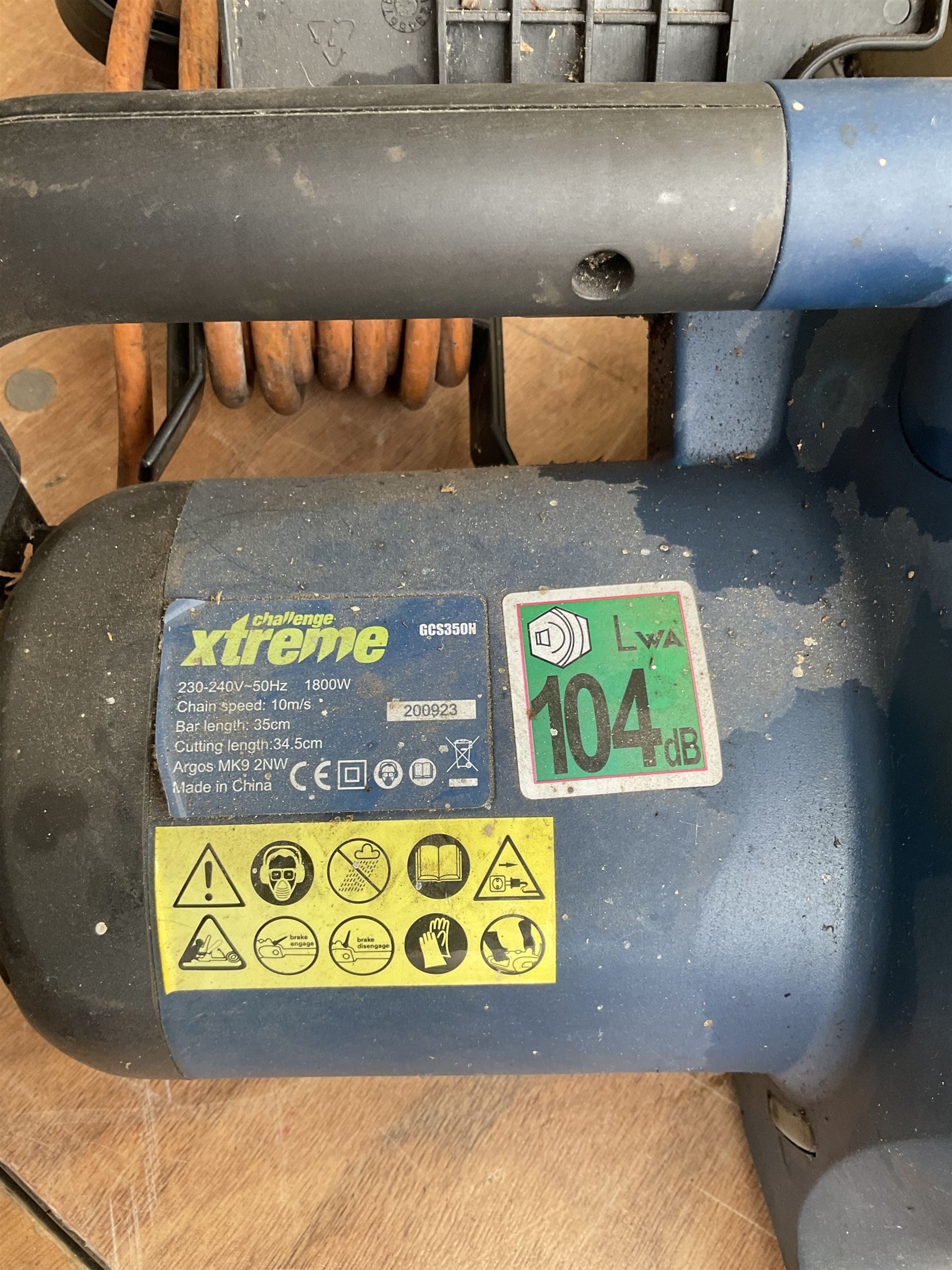 Pair of McCulloch and Challenge Extreme electric chainsaws together with electric Impact wrench  - THIS LOT IS TO BE COLLECTED BY APPOINTMENT FROM DUGGLEBY STORAGE, GREAT HILL, EASTFIELD, SCARBOROUGH, YO11 3TX