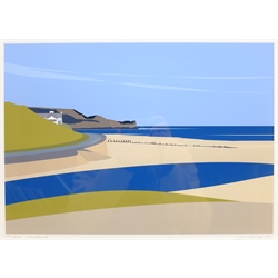 Ian Mitchell (British Contemporary): 'Sandsend', limited edition digital lithograph signed, titled and numbered 177/250 in pencil 32cm x 44cm