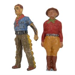 Elastolin cowboys, one mounted and five foot figures H7cm