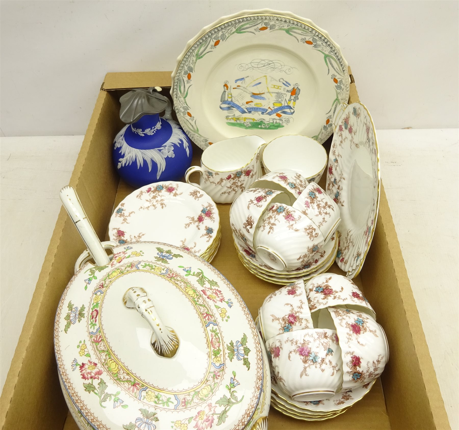 Minton 'Ancestral' pattern tea set for eight, Victorian B & L ltd
