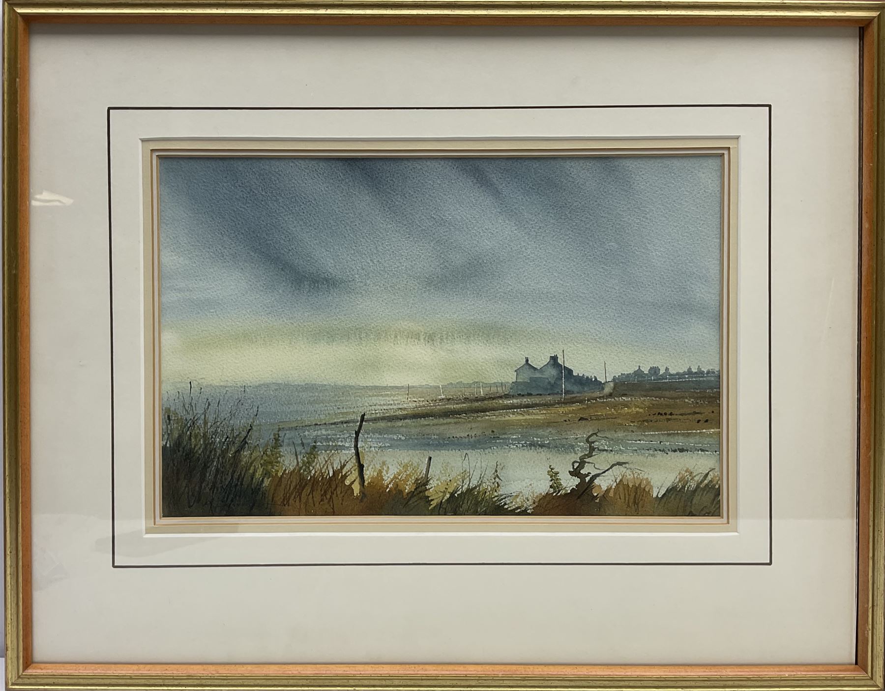 Doris Hindle (British 20th century): 'Backyard Gossips', watercolour signed;  Arthur Craven (British 20th century): 'Ravenscar Cumbria', watercolour signed, labelled verso; R BlakeHarper (British 20th century): 'Farm on Baitings Road Toward Rishworth', watercolour signed and dated 2006 max 34cm x 40cm (3)