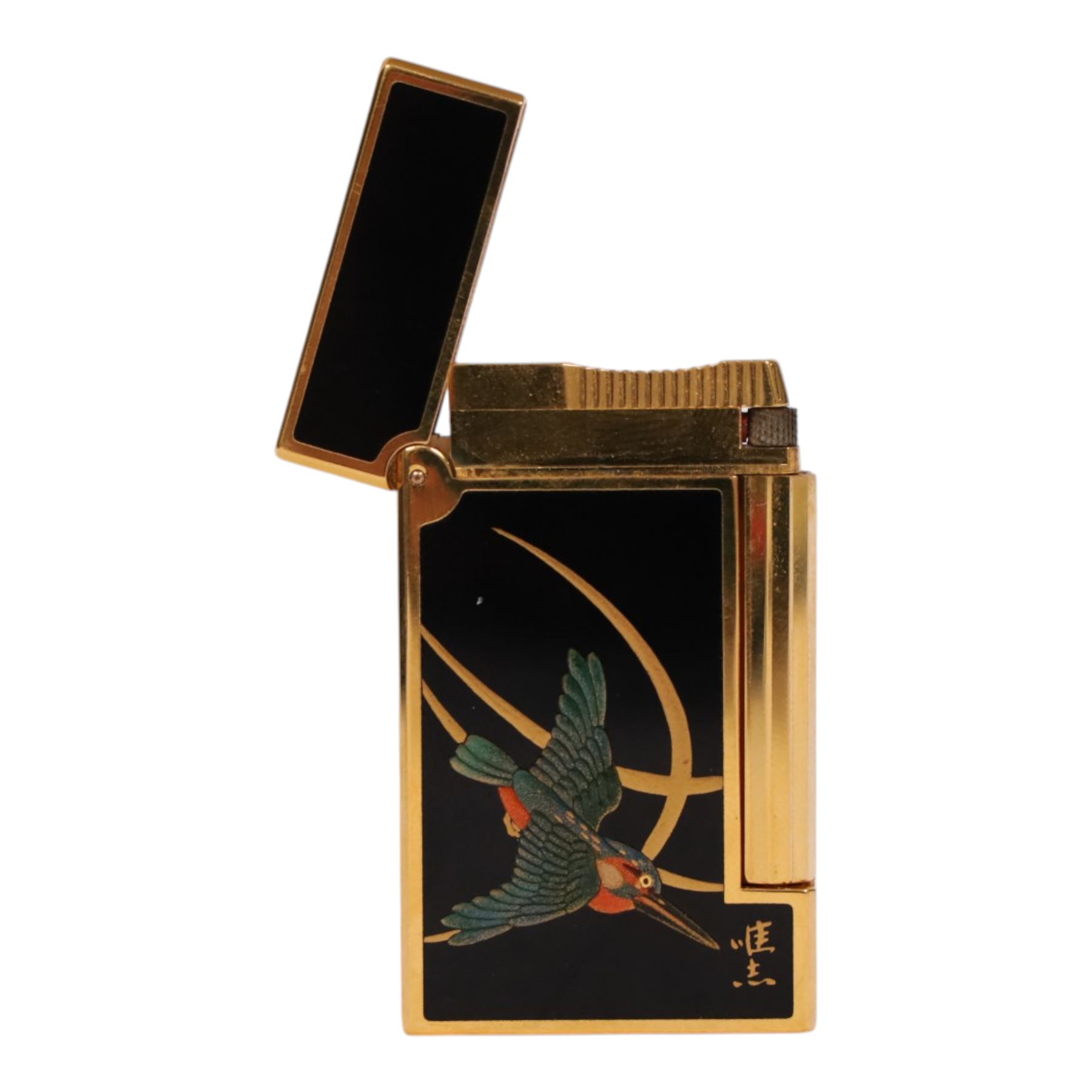 S J Dupont - Kawasemi, by artist Tadashi Inami, the Kingfisher Maki-E lighter with serial number 19CJN97, in the original presentation box