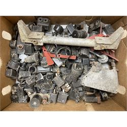 Larger collection of metal salvage, including plane parts, various military items, clay pigeon shooter and similar  