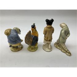 Seven Beswick Beatrix Potter figures, comprising Sir Isaac Newton, Mr Jackson, Tommy Brock, Pickles, Mr Jeremy Fisher, Mr Alderman Ptolemy and Sally Henny Penny, all with printed mark beneath  