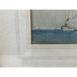 Henry Scott Tuke RA RWS (British 1858-1929): 'The Viking' - Clipper Ship Under Tow, watercolour signed titled and dated 1925 in pencil, 13cm x 21cm