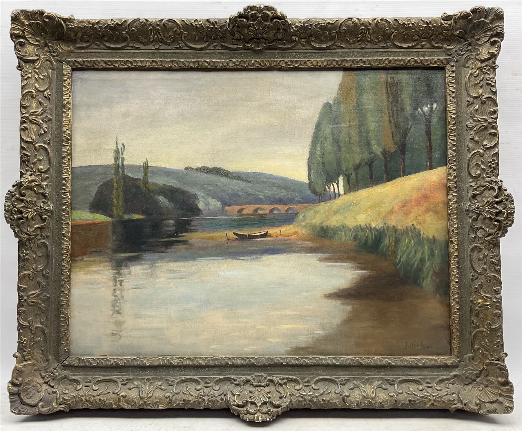 John Mansfield Crealock (British/Irish 1871-1959): 'The Seine near Meudon', oil on canvas signed, titled and dated 1954 verso 49cm x 64cm