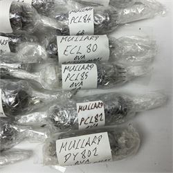 Collection of Mullard thermionic radio valves/vacuum tubes, including PL508, PL504, EF80, DY802, approximately 30