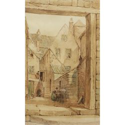 Neil Stuart Crichton (British 1854-1913): Arguments Yard Whitby, watercolour signed 37cm x 22cm