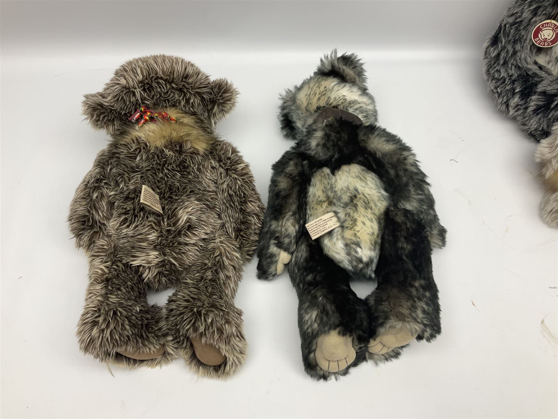 Six Charlie Bears, comprising Bert CB131306, Hattie CB614865, Brodie CB124902, and Anniversary Diesel CB151575, each designed by Isabelle Lee, and Bibble CB630036B, and Edwin CB131298, both designed by Heather Lyell, all with tags