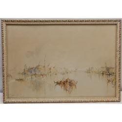 Stephen Frank Wasley (British 1848-1934): Venice, pair watercolours signed 34.5cm x 52cm