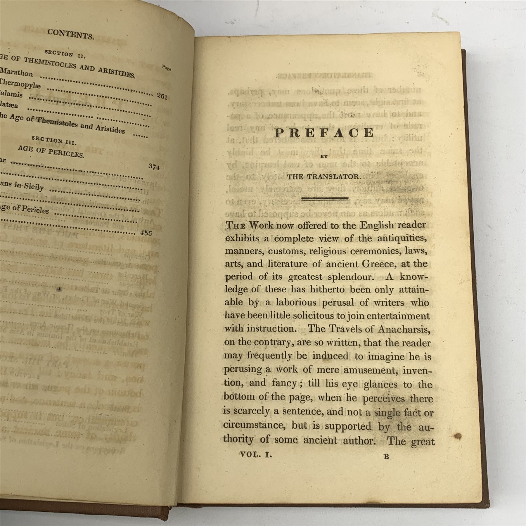  Barthelemy The Abbe: Travels of Anacharsis the Younger in Greece. 1817 Fifth edition. Six volumes. Uniformly rebound in brown cloth.  