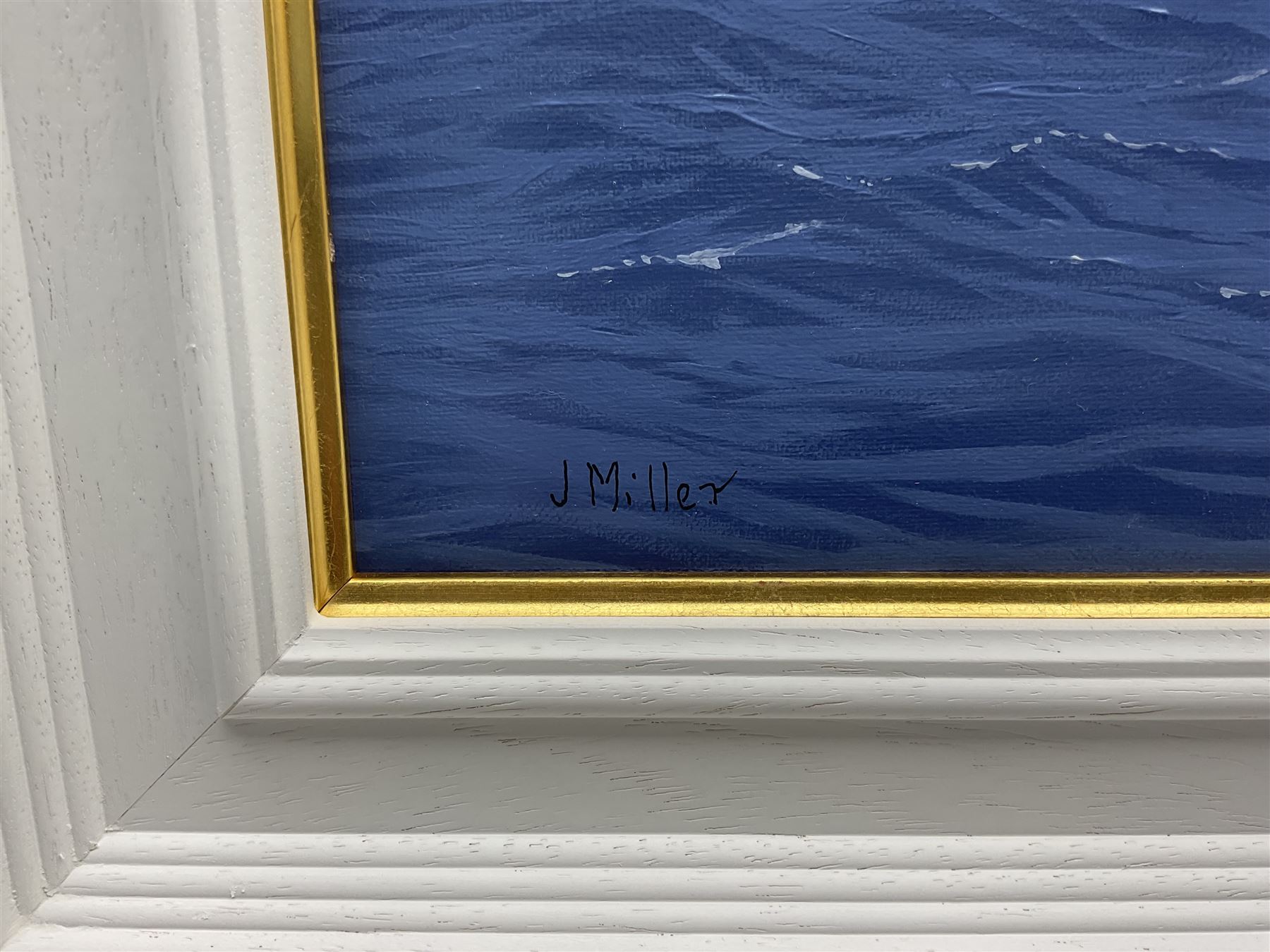 James Miller (British 1962-): 'Columbia and Shamrock II - America's Cup 1901', oil on canvas signed 64cm x 94cm