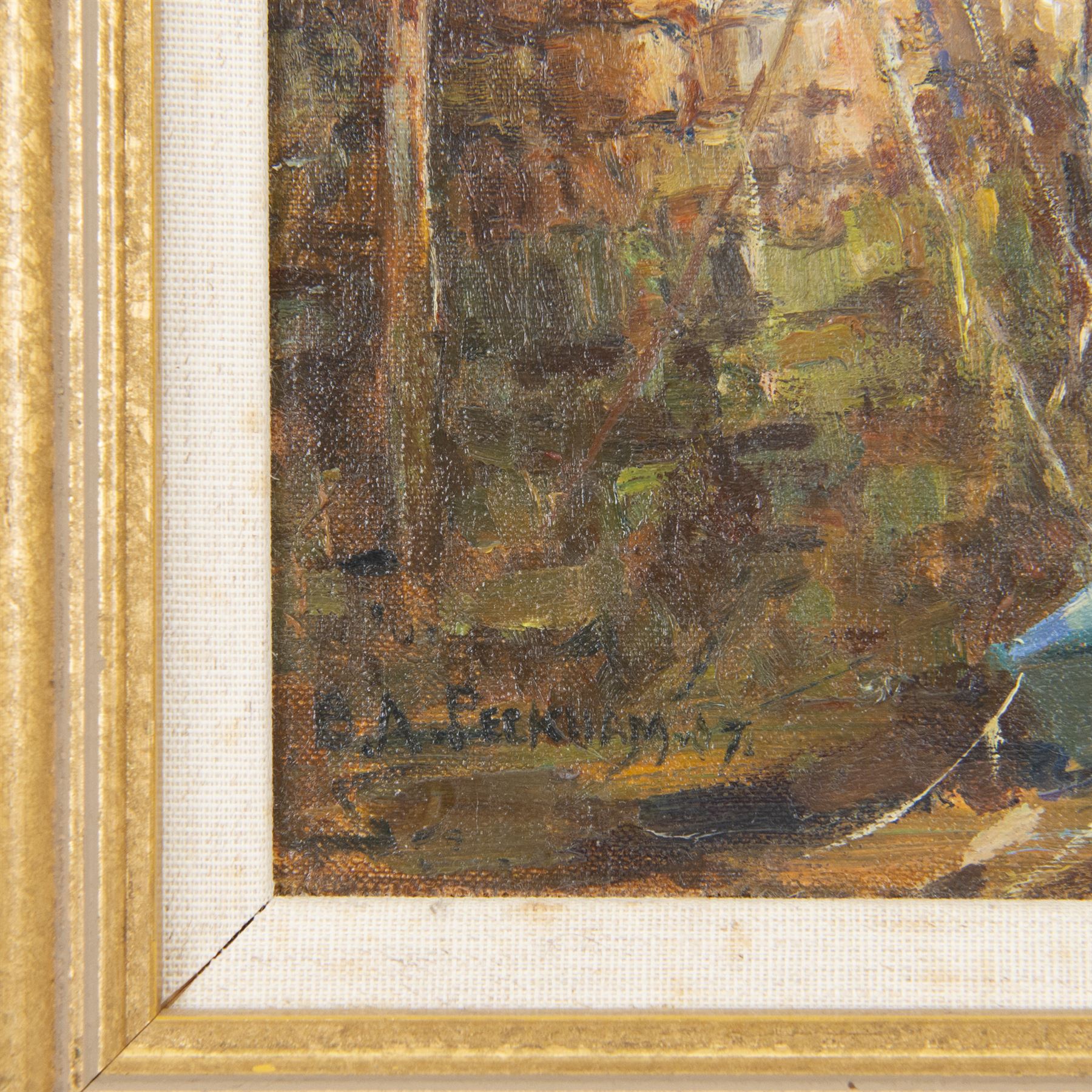 Barry Arthur Peckham ROI SEA RSMA (British 1945-): 'The Alleyway Staithes', oil on board signed and dated '07, 31cm x 14cm
Provenance: purchased Talents Fine Art, Malton, Yorkshire, labelled verso